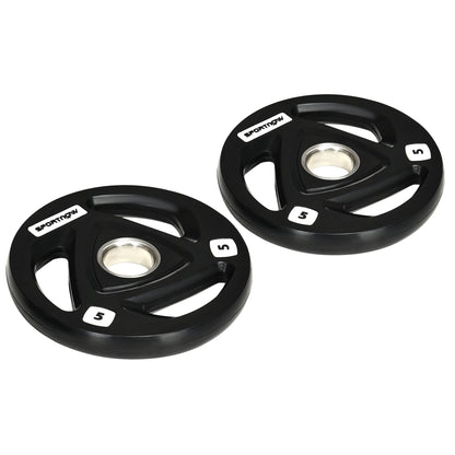 Set of 2 Steel Weight Discs with Rubber Coating for Barbell