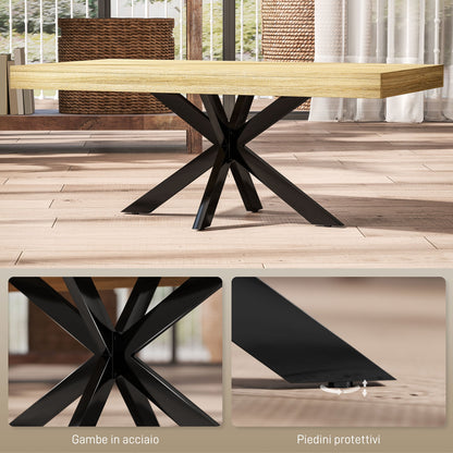 Industrial Style Coffee Table in Wood and Steel, 110x60x45 cm, Black and Wood Color