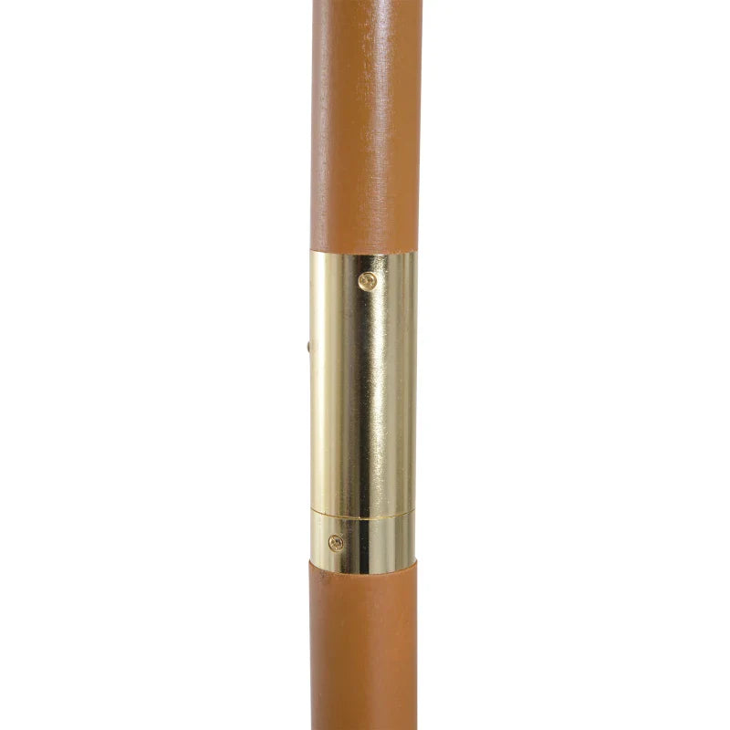 3x2.5 m Garden Umbrella with 8-Ribbed Wooden Pole, Made of Bamboo, Wood and Polyester, White