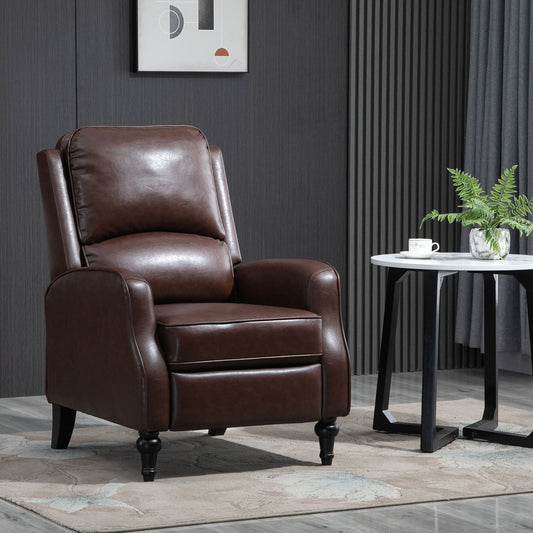 Manual Reclining Relax Chair 90° and 150° for TV, Living Room, Bedroom, Modern Design in Leather 73x86x104cm