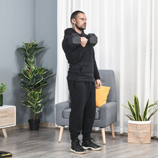 20kg Hex Dumbbell Steel & Rubber for Gym, Home & Office Workout, Black