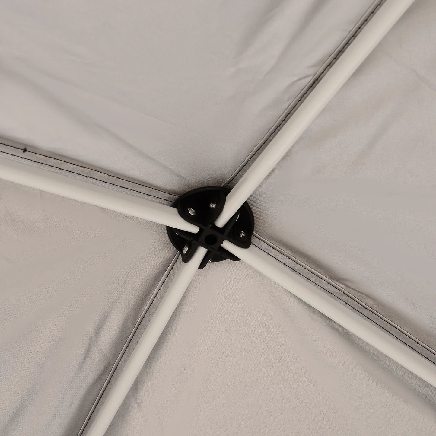 2.4×2.4 m Folding Garden Gazebo with Steel Frame & Windproof Ropes – Coffee Brown