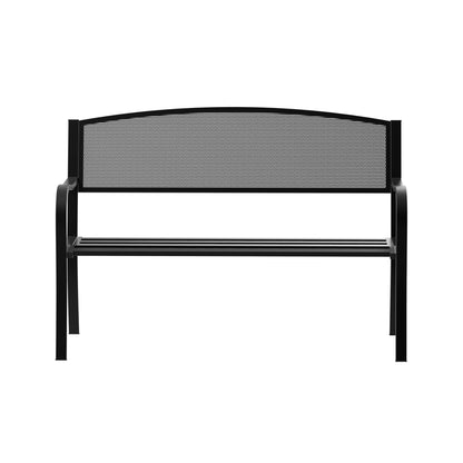 Outdoor Bench Garden Bench Max 240kg Metal 127 × 60 × 85cm Black
