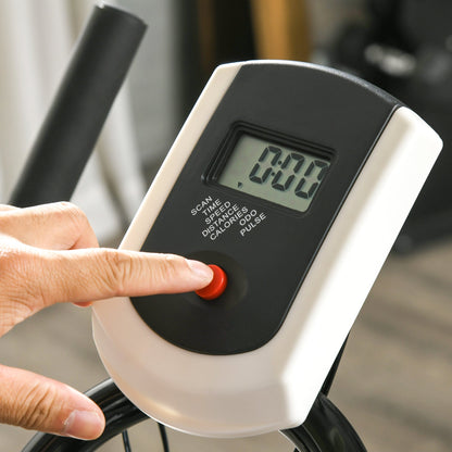 SPORTNOW Home Exercise Bike with Adjustable Handlebar and Saddle and LCD Monitor, in Steel and ABS, 118x50x105-115 cm, Blue