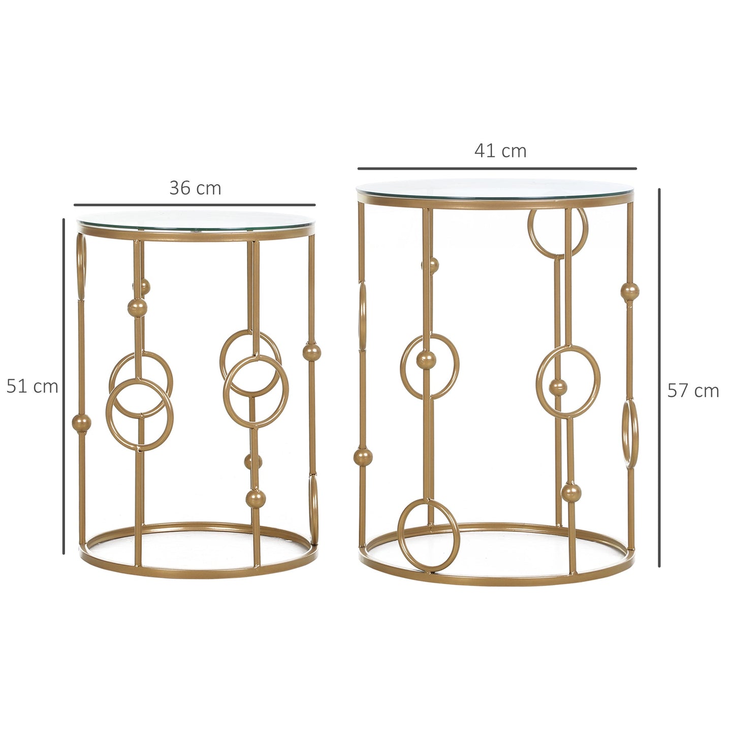 DOLCE | Set of 2 Elegant Coffee Tables | φ41x57cm & φ36x51cm