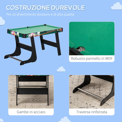 6-in-1 Game Table with Table Football, Pool Table, Air Hockey, Ping Pong, Rings and Field Hockey, 118x104x71 cm