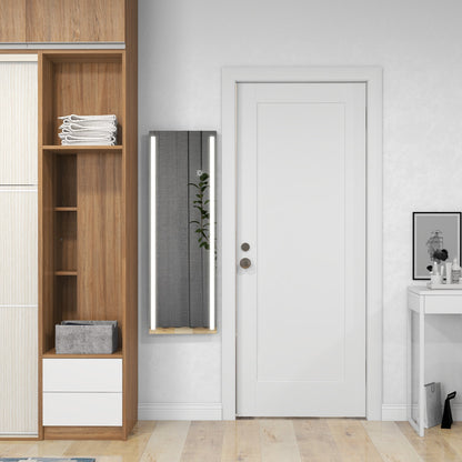 Rectangular Wall Mirror with Adjustable LED Lights and Touch Switch, 40x120cm