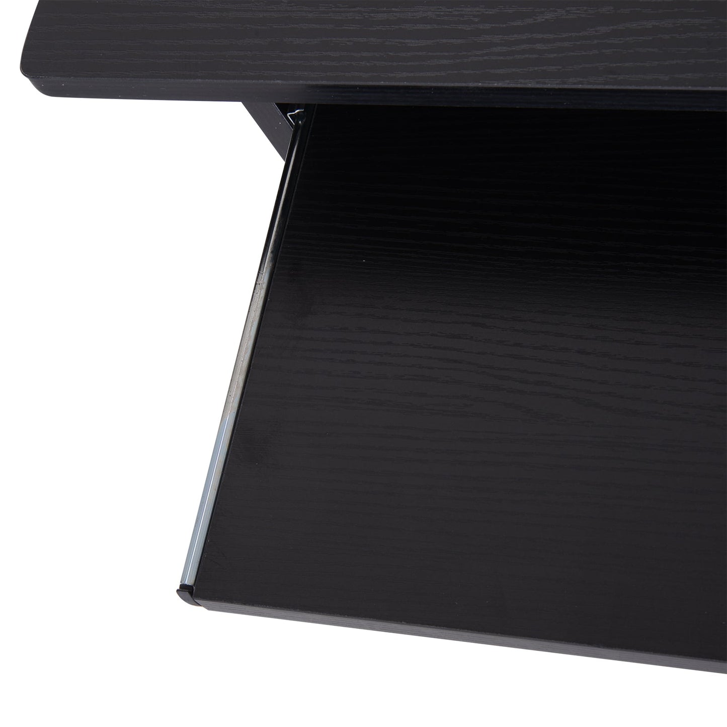 Modern Wooden PC Desk with CPU Shelf and Pull-out Keyboard Space, 80x45x75 cm, Black