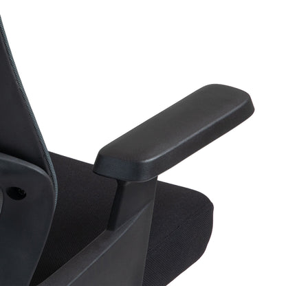 Office Chair with Lumbar Support and Headrest, Swivel Seat with Adjustable Height, Black