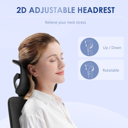 Height Adjustable Office Chair with Tilt and Lumbar Support, 62x58x120-133 cm, Black