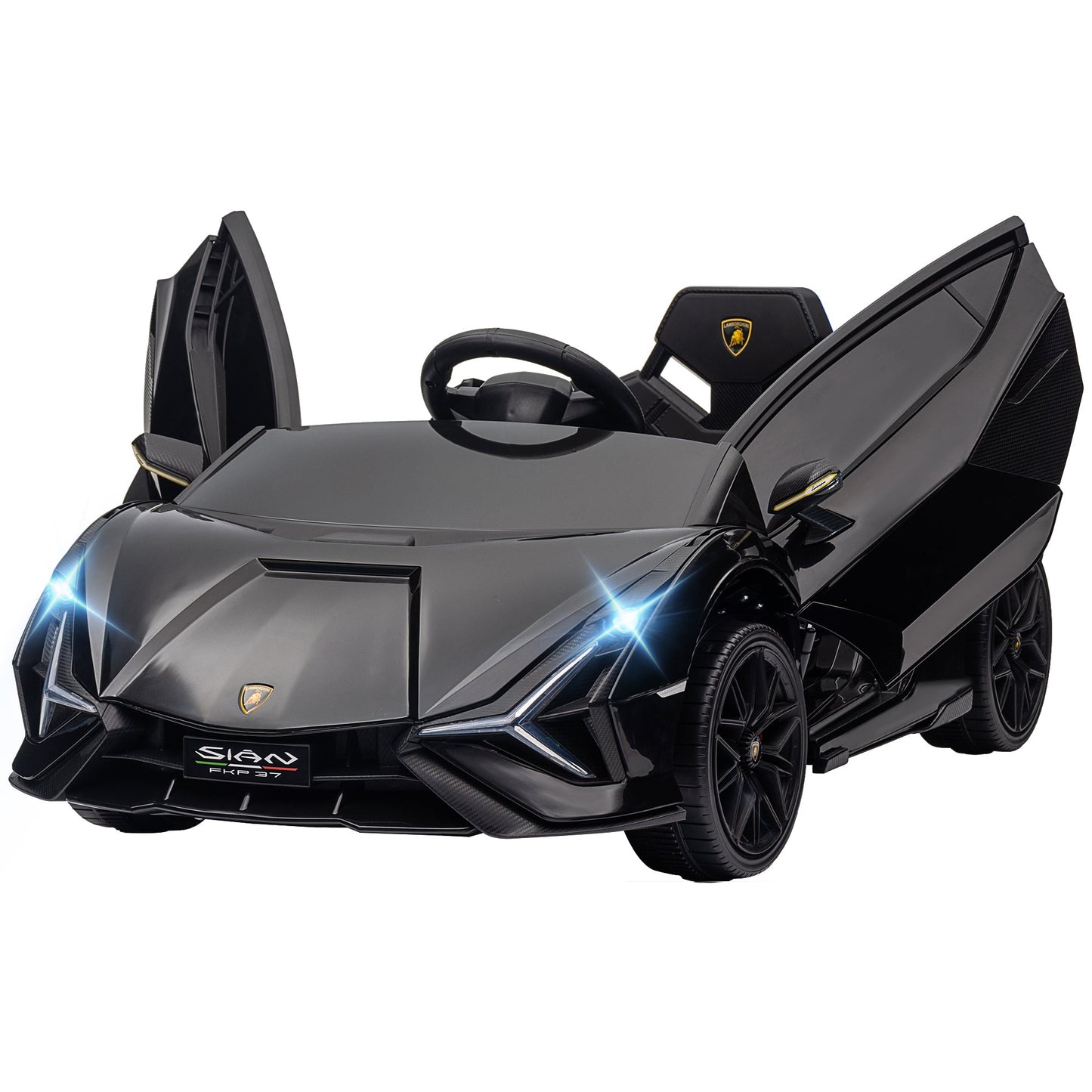 Lamborghini 12V Electric Ride-On Toy Car for Kids Ages 3-5 with Remote Control and 3-5km/h Speed, Black