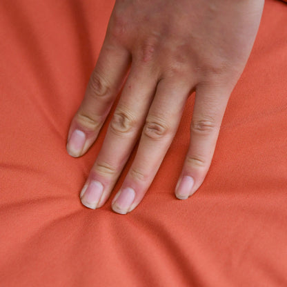 MANDOLINA | Brown 6 pcs Outdoor Rattan Furniture Set with orange cushions