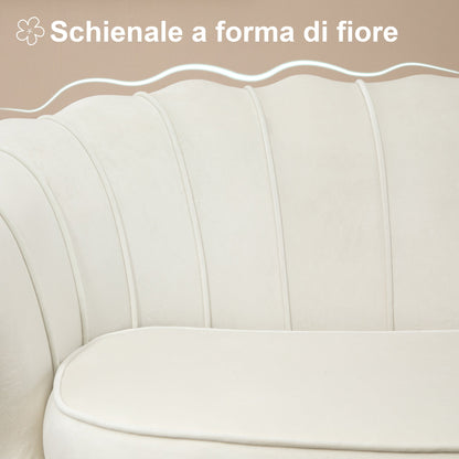 Vintage 2 Seater Sofa Industrial Chic, French Velvet Sofa for Fattening, 130x77x77cm