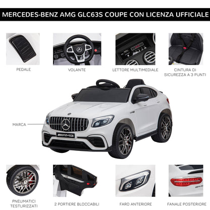 Electric Ride-On Car for Kids 3-5 Years Mercedes with Seat Belt and Remote Control, White