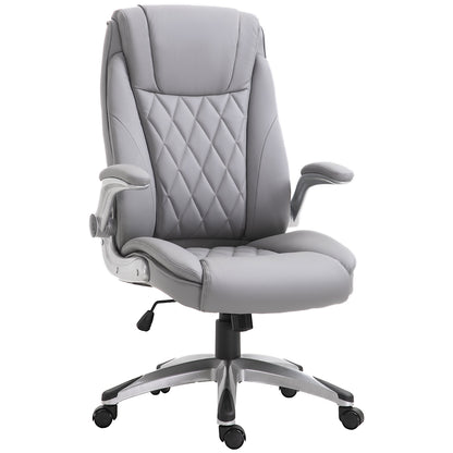 Ergonomic Office Chair with Padding, Adjustable Height and 5 Wheels, 70x71x113-121 cm, Grey