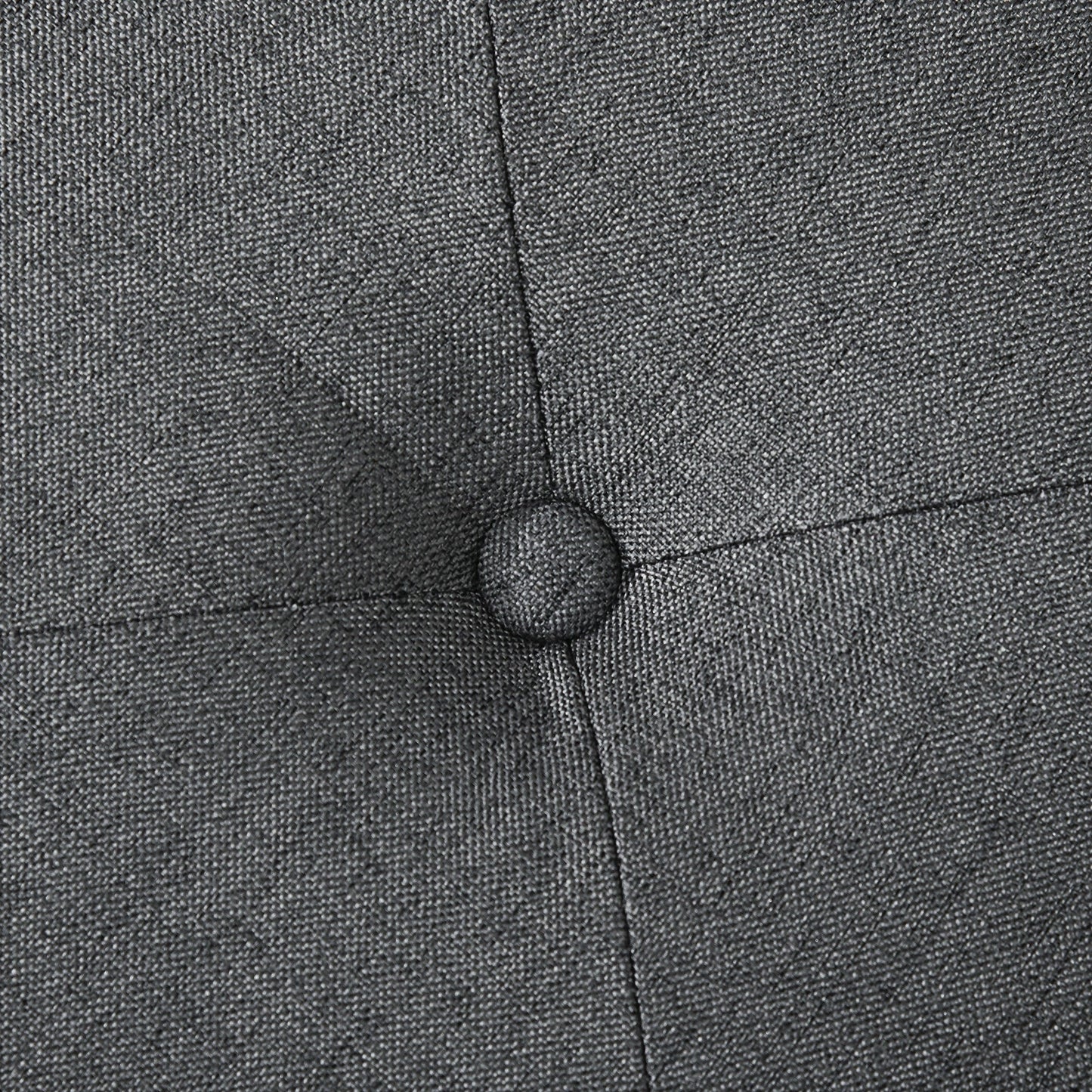 Soft Teddy Fabric Padded Storage Pouf for Living Room and Bedroom, 39x39x39cm, Grey