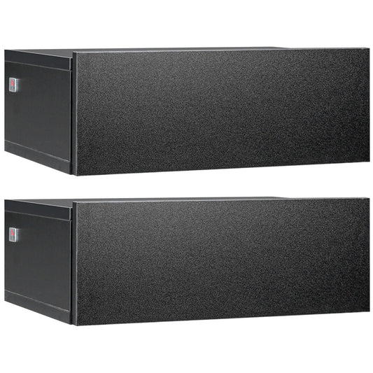 Set of 2 Modern Wooden Floating Bedside Tables for Bedroom, 40x30x15cm, Black
