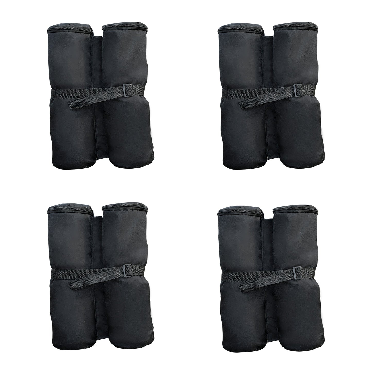Set of 4 Gazebo Weights in Waterproof Fabric to be Filled with 15kg of Sand or Gravel - Black
