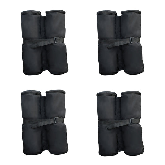 Set of 4 Gazebo Weights in Waterproof Fabric to be Filled with 15kg of Sand or Gravel - Black