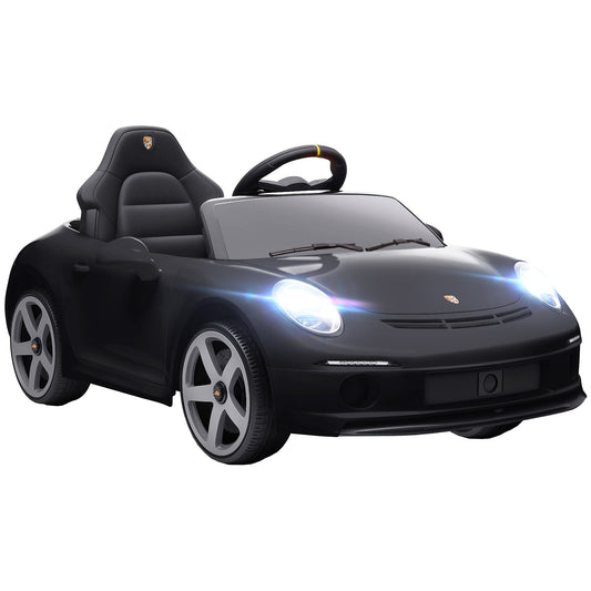 Officially Licensed RUF GT Ride-On Toy Car for Kids Ages 3-5, Remote Control, Seat Belt and Music, Black