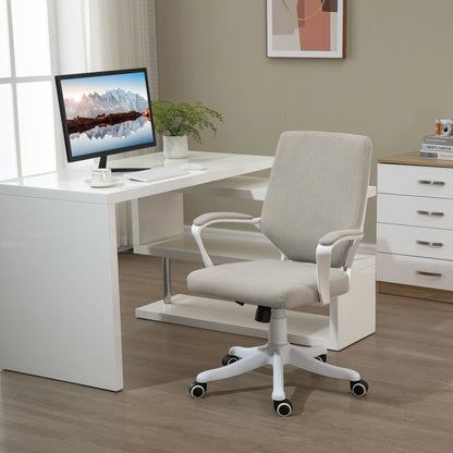 Ergonomic Office Chair with Adjustable Height and Rocking Function, 62x69x92-100cm, Beige