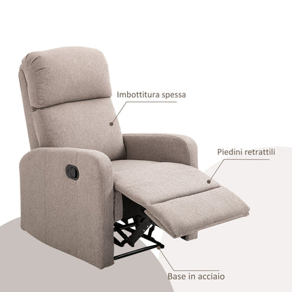 Relax Chair Reclining up to 168° with Footrest, 67x83x107 cm, Grey