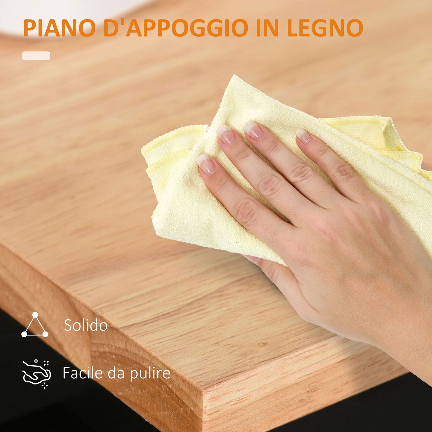 Kitchen Trolley with Drawer and Cabinet 2 Doors, Wheels and Side Bar, 83x45x91.5cm, Black