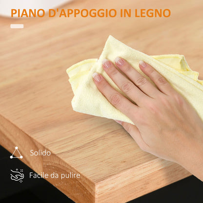 Kitchen Trolley with Drawer and Cabinet 2 Doors, Wheels and Side Bar, 83x45x91.5cm, Black