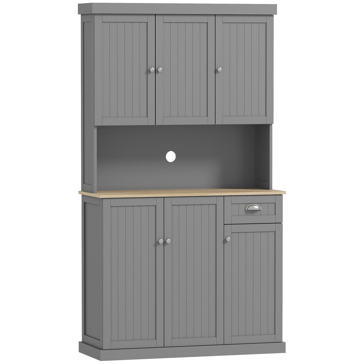 Country Kitchen Cabinet Sideboard with Adjustable Shelves 101x39x180cm Grey