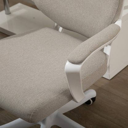 Ergonomic Office Chair with Adjustable Height and Rocking Function, 62x69x92-100cm, Beige