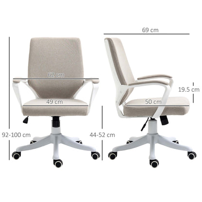 Ergonomic Office Chair with Adjustable Height and Rocking Function, 62x69x92-100cm, Beige