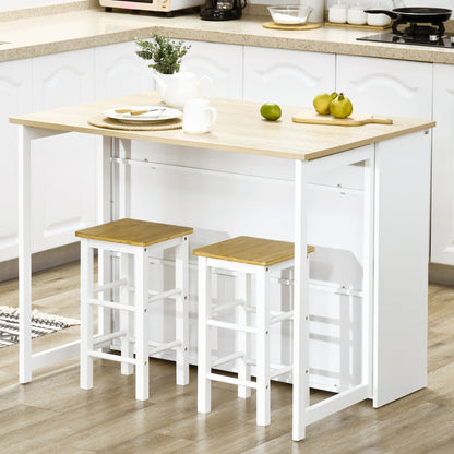 Modern MDF Bar Table for 2 People with 4 Open Shelves and Cabinet, 116x79. 5x91 cm