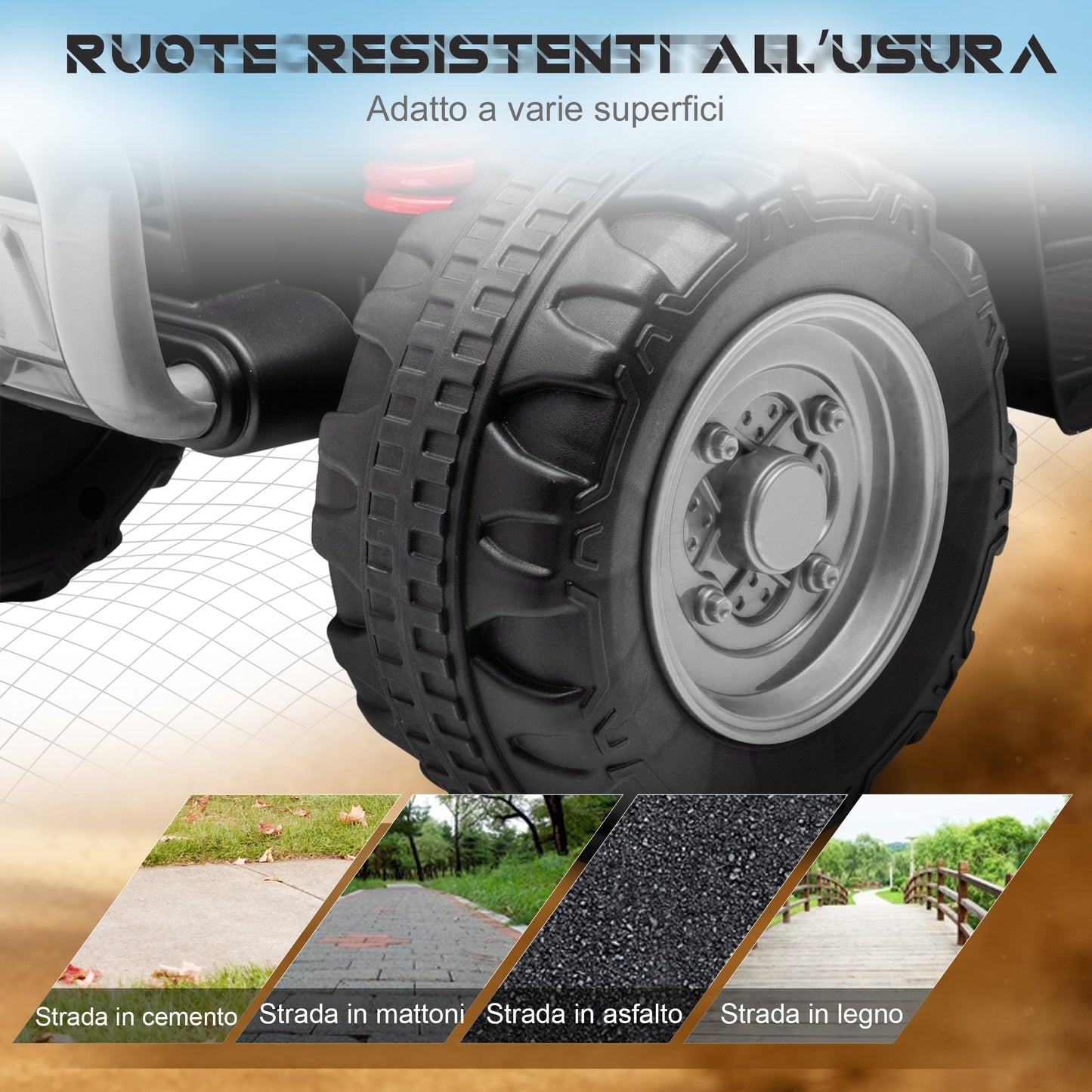 Electric Quad Bike for Children 18-36 Months with LED Lights, Horn and Pedals, 65.5x38.5x43.5 cm, Black