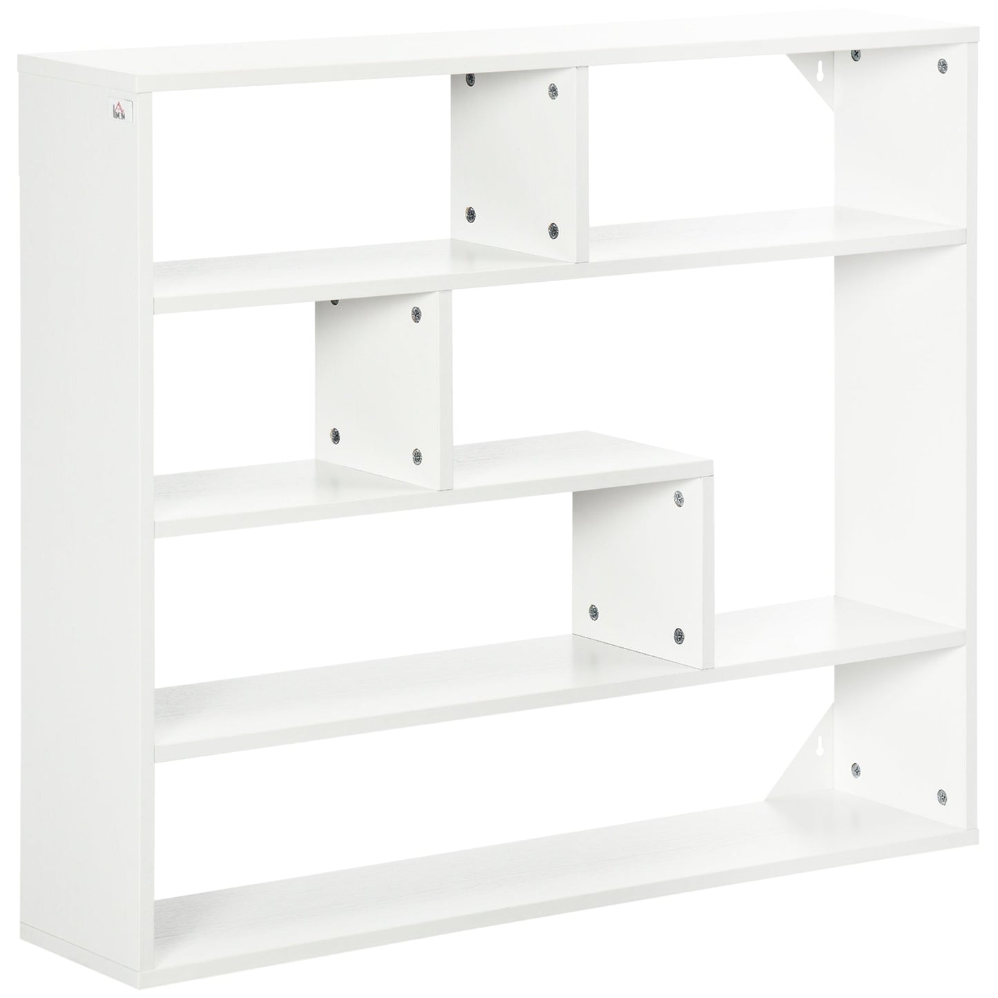 Modern 4-Tier Wooden Wall Bookcase, 94x19.5x80cm, White