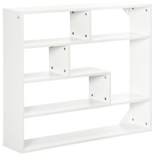 Modern 4-Tier Wooden Wall Bookcase, 94x19.5x80cm, White