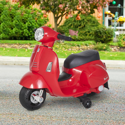 Officially Licensed Kids' Electric Scooter, 6V Battery, Headlights and Horn, for Children 18-36 Months, Red, 66.5x38x52cm