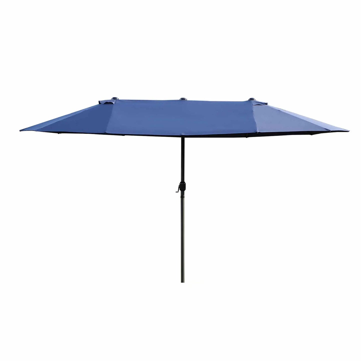 Double Garden Umbrella with Crank Opening, Steel and Polyester, 460x270x240 cm, Blue