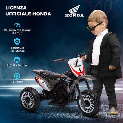 Honda CRF450RL Licensed 3-Wheeled Electric Dirt Bike for Kids with Horn, 71x40.5x43.5 cm, Grey