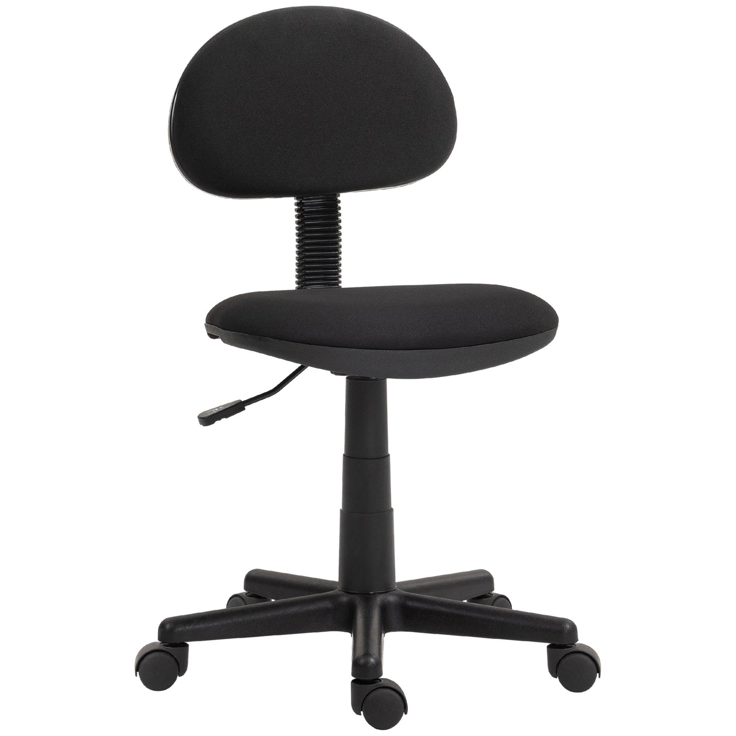 Height Adjustable Swivel Office Chair, Elastic Fabric, Sponge and Steel, 43x51x73-85 cm, Black