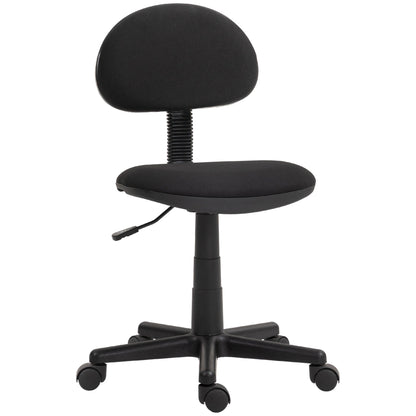Height Adjustable Swivel Office Chair, Elastic Fabric, Sponge and Steel, 43x51x73-85 cm, Black