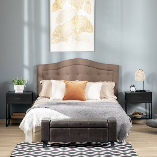 Modern bedside table set 2 pieces with drawer and open shelf, in mdf and steel, 45x40x60cm, black