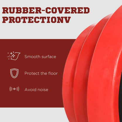 40kg Rubber Coated Metal and Iron Sand Dumbbell Set, 45x26x26cm, Red