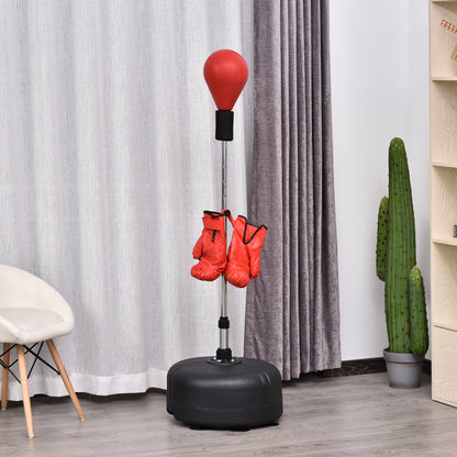 Punching Ball with Adjustable Height and Gloves Included, Ф48x136-154cm, Red