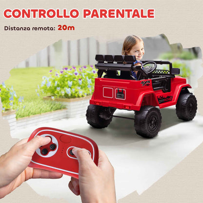 Children's Off-Road Vehicle with Lights, Horn, Belt and Remote Control, Made of PP and Metal, 99x66x68.5 cm, Red