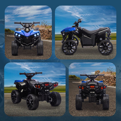 Kids Electric Quad Bike ATV with 6V Rechargeable Battery, LED Headlights and Music, Ages 3-8 Years, Blue