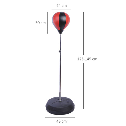 Floor Punching Ball Set for Teens with Gloves and Pump, Adjustable Height from 125-145cm