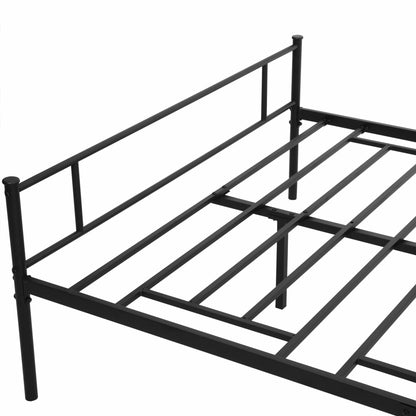Queen Size Steel Bed Frame with Integrated Slats, Headboard and Footboard, 140x200cm