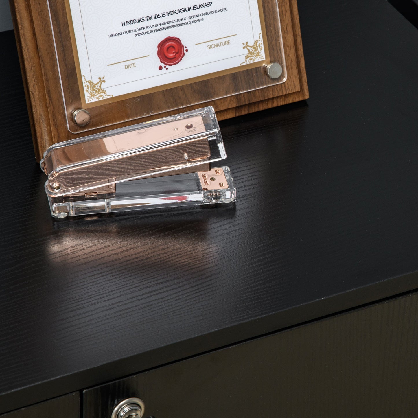 Mobile Office Multipurpose Document Holder with Lock, 2 Doors and Internal Shelf, 80x40x80 cm, Black