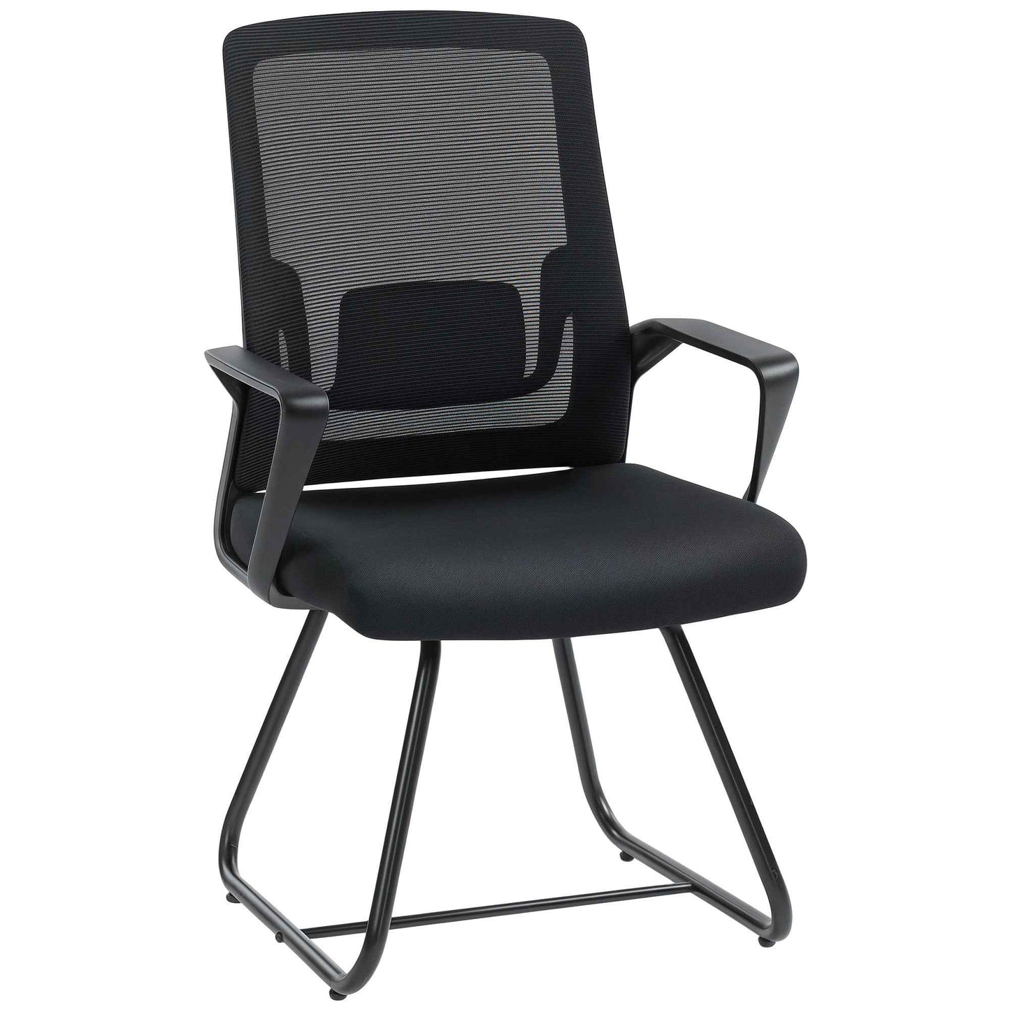 Ergonomic Office Chair with Armrests for Waiting Room, Black