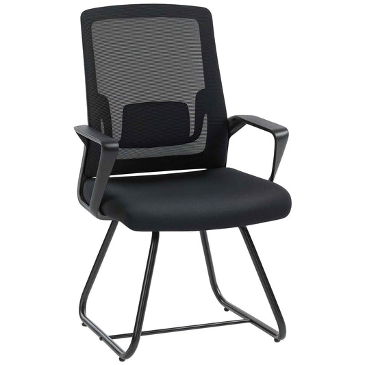 Ergonomic Office Chair with Armrests for Waiting Room, Black